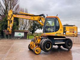 KOMATSU PW150ES-6K 4WD WHEELED EXCAVATOR C/W QUICK HITCH & RAILWAY GEAR *VIDEO*