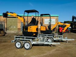 *NEW*JPC HT12 EXCAVATOR*CHOICE OF 2*C/W TWIN AXLE TRAILER*VIDEO*