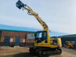 KOMATSU PC130-8 EXCAVATOR*C/W ROTATING SELECTOR GRAB*YEAR 2012*VIDEO*