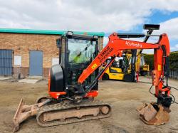 KUBOTA KX030-4 EXCAVATOR*C/W TILT BUCKET*2296 HOURS*YEAR 2019*VIDEO*