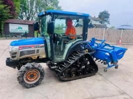 ISEKI TH253 HALF TRACK TRACTOR C/E REAR LINKAGE QUICK HITCH & ROTAVATOR *VIDEO*