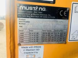MUSTANG 2600R SKIDSTEER*C/W BUCKET*YEAR 2014*VIDEO*