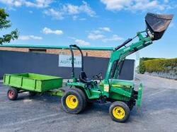 LEWIS 25QH FRONT LOADER TRACTOR*C/W TRAILER AND BUCKET*VIDEO*