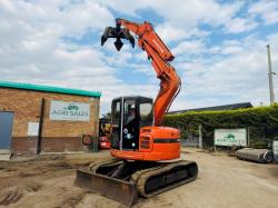 HITACHI EX75UR EXCAVATOR*C/W 5 TINE SCRAP GRAB*VIDEO*