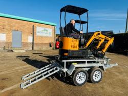 *NEW*JPC HT12 EXCAVATOR*CHOICE OF 2*C/W TWIN AXLE TRAILER*VIDEO*