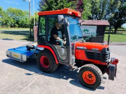 KUBOTA B2410 4WD COMPACT TRACTOR C/W FLEMMING TOPPER & FRONT WEIGHTS *VIDEO*