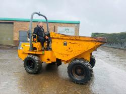 BENFORD PT3000 STRAIGHT TIP DUMPER*C/W KUBOTA ENGINE*VIDEO*