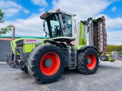 CLAAS XERION 3300 TRACTOR*C/W DEMOUNTABLE CLAAS 3300 TRIPLE MOWERS*VIDEO*