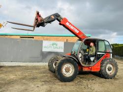 MANITOU MT732 TELEHANDLER*C/W PALLET TINES*VIDEO*