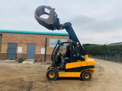 JCB 35D TELETRUK*YEAR 2018*C/W HYDRAULIC MUCK GRAB BUCKET*VIDEO*