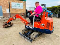 KUBOTA KH-35 MINI EXCAVATOR*C/W SELECTION OF BUCKETS*VIDEO*