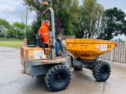 TEREX 3000 4WD SWIVEL TIP DUMPER C/W ROLE BAR & KUBOTA ENGINE *VIDEO*