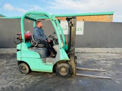 MITSUBISHI FG15N GAS FORKLIFT*C/W PALLET TINES*VIDEO*