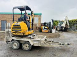 JCB 8014CTS EXCAVATOR*C/W DOUBLE AXLE PLANT TRAILER*YEAR 2010*VIDEO*