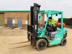 MITSUBISHI FG25NT CONTAINER SPEC FORKLIFT*C/W PALLET TINES*YEAR 2015*VIDEO*