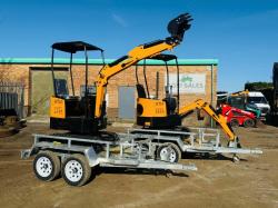 *NEW*JPC HT12 EXCAVATOR*CHOICE OF 2*C/W TWIN AXLE TRAILER*VIDEO*