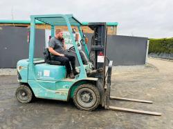 MITSUBISHI FD20K CONTAINER SPEC FORKLIFT*C/W PALLET TINES*VIDEO*