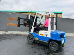 HYSTER H2.50XM FORKLIFT*C/W HYDRAULIC ROTATING BAIL GRAB*VIDEO*