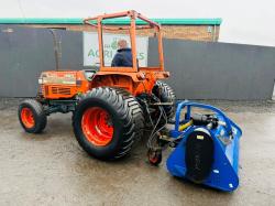 KUBOTA L4150 4WD TRACTOR*C/W RYETECH FLAIL MULCHER*VIDEO*