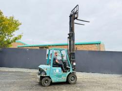 MITSUBISHI FD20K CONTAINER SPEC FORKLIFT*C/W PALLET TINES*VIDEO*
